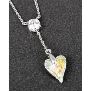 Image of Crystal Collection Hanging Heart PP Necklace Clear
