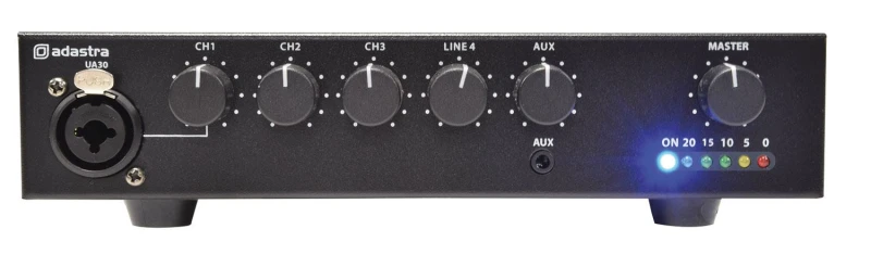 Image of Adastra Adastra UA30 Compact 5 Channel 100V Mixer Amplifier 30w AVS-216552