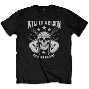 Image of Willie Nelson - Skull Unisex Medium T-Shirt - Black