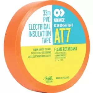 Image of AT7 25mm x 33m Orange pvc Insulating Tape - Orange - Advance