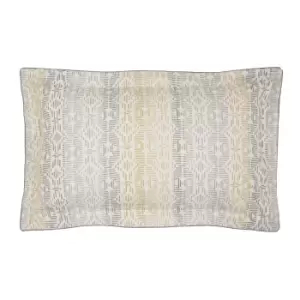 Image of Bedeck Of Belfast Satara Oxford Pillowcase, Grey & Chartreuse