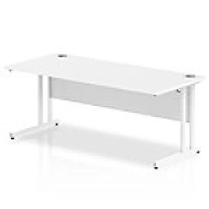 Image of Impulse 1800/800 Rectangle White Cantilever Leg Desk White