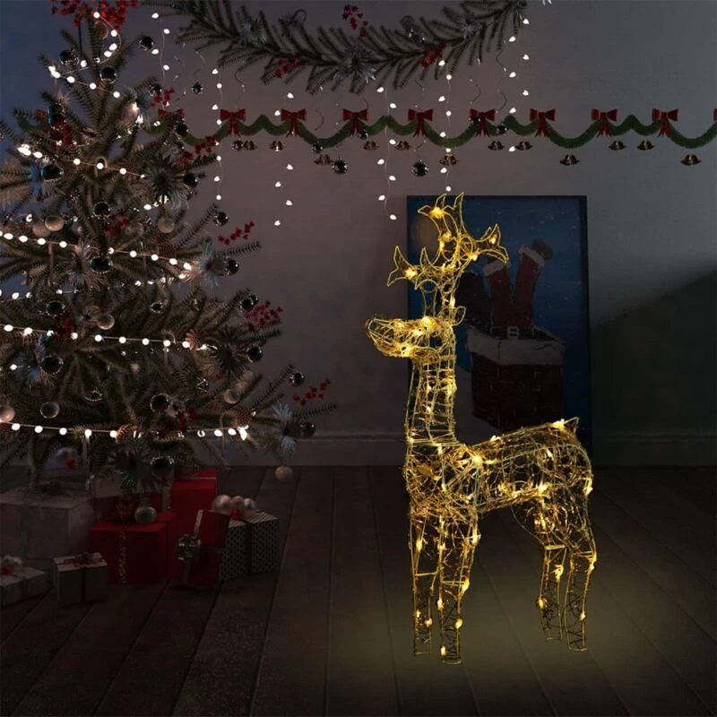 Image of VIDAXL Reindeer Christmas Decoration 90 LEDs 60x16x100cm Acrylic Vidaxl 8720286414682