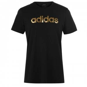 Image of adidas Mens Linear Foil T-Shirt - Black/Gold