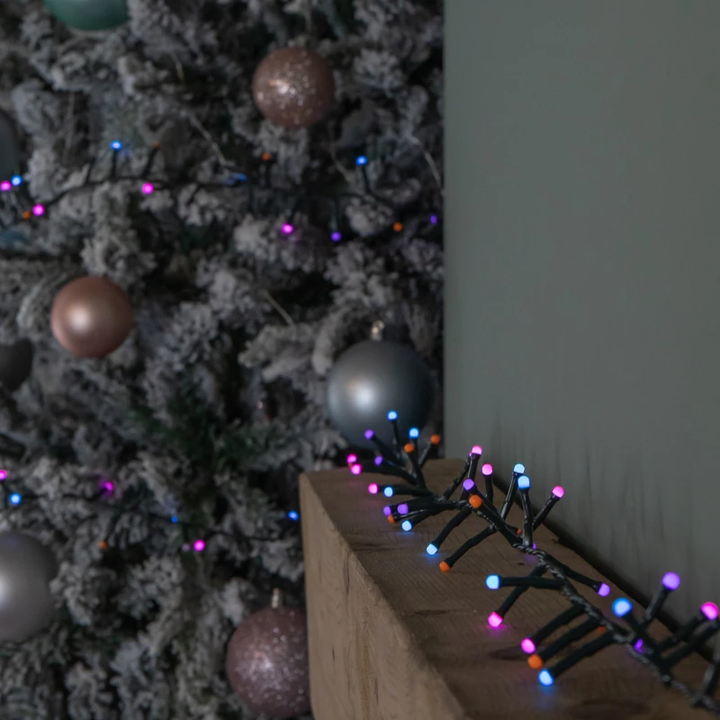 Image of 9m 360 LED Battery Operated Christmas BerryBrights String Lights in Rainbow