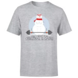 Image of All I Want For Christmas Is Gains T-Shirt - Grey - 5XL