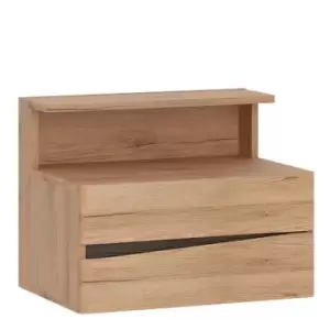 Image of Kensington 2 Drawer Bedside Cabinet RH Drawer (Wall Fixing) In Oak Effect