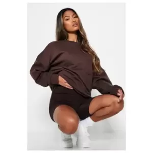 Image of I Saw It First Oversized Sweatshirt With Pocket - Brown