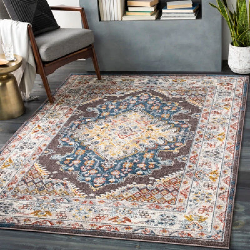 Image of Livabliss Vintage Oriental Boho Teal Jade Area Rug 160 X 213cm - Easy Care, Non Shedding, Ideal For Living Room & Bedroom