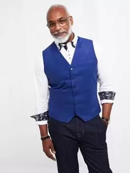 Image of Joe Browns Sensational Smart Waistcoat - Blue Size 44, Men