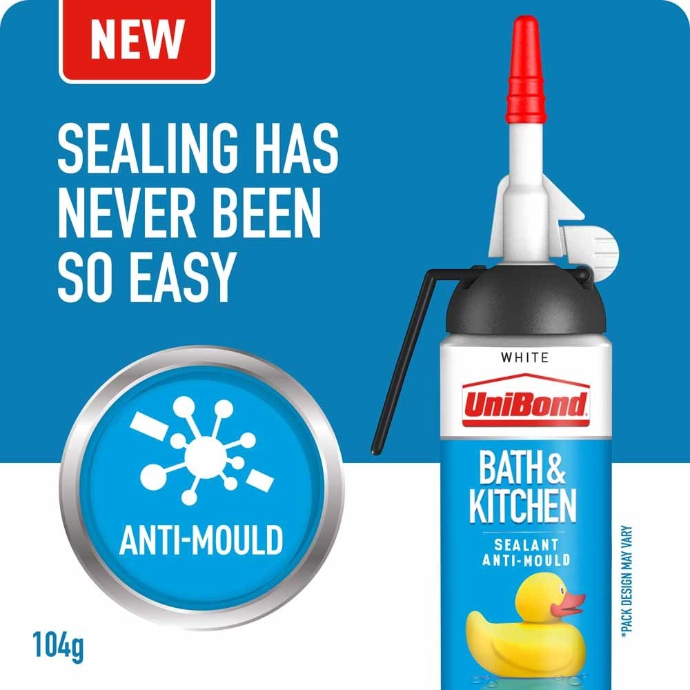 Image of UniBond Bath and Kitchen White Sealant 104grm