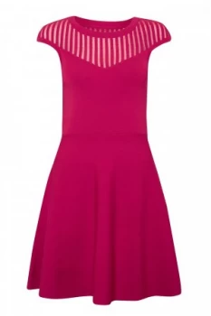 Image of French Connection Rose Crepe Fit And Flare Dress Magenta