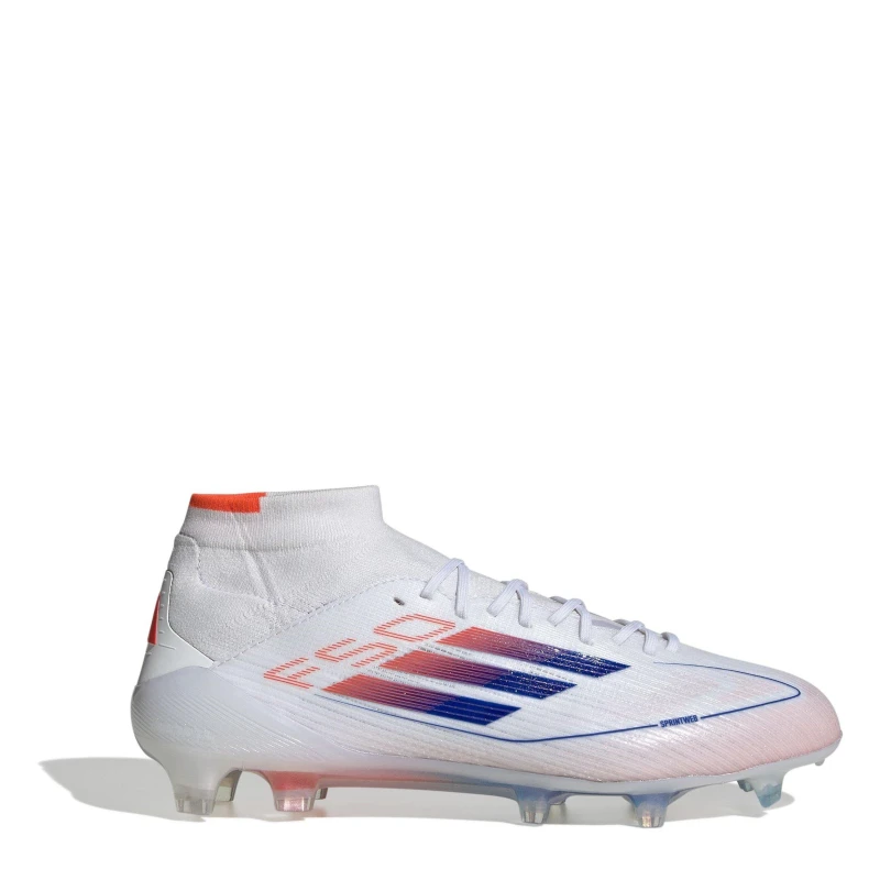 Image of adidas F50 Elite Mid-Cut Firm Ground Football Boots Womens White/Blue female 3.5 (36)