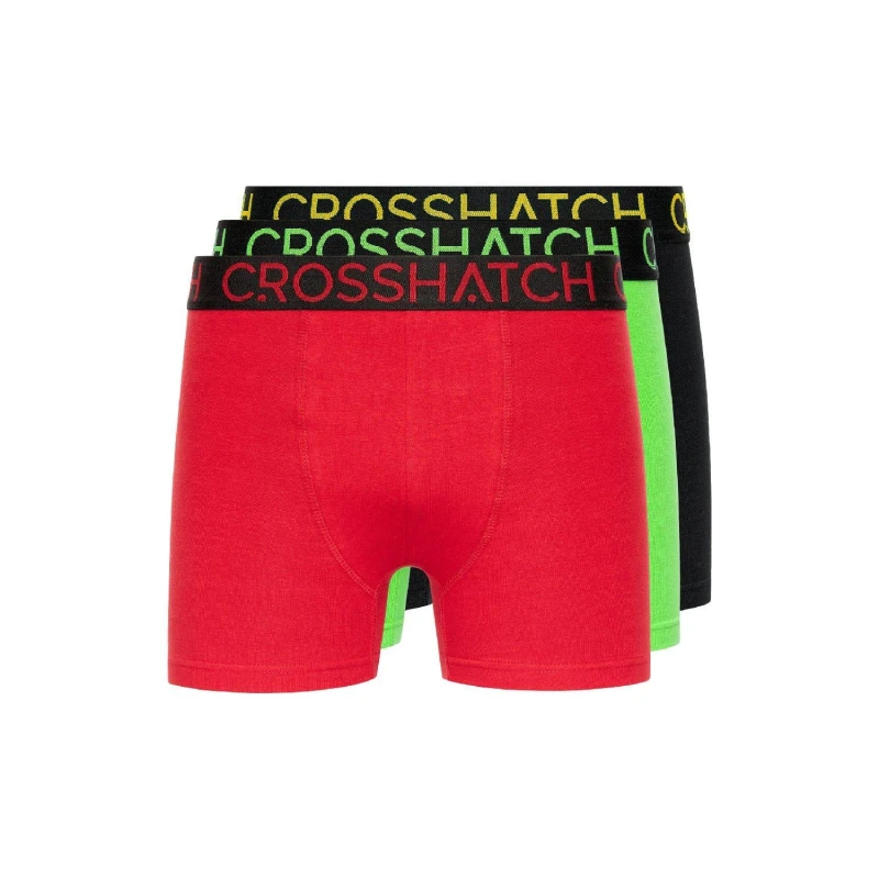 Image of Crosshatch Crosshatch Men Highlighter Boxers 3pk in Green Size: Medium Green M Male 5059294564243