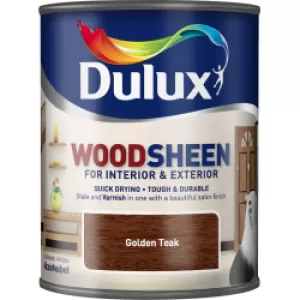 Image of Dulux Woodsheen Golden Teak Stain & Varnish 750ml