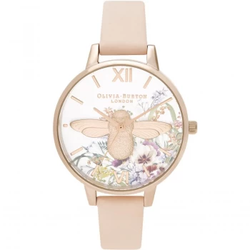 Image of Ladies Olivia Burton 3D Bee Nude Peach & Pale Rose Gold Watch