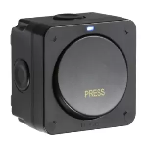 Image of MLA Knightsbridge IP66 20AX 1 Gang 1-Way Retractive Switch - Black - OP21