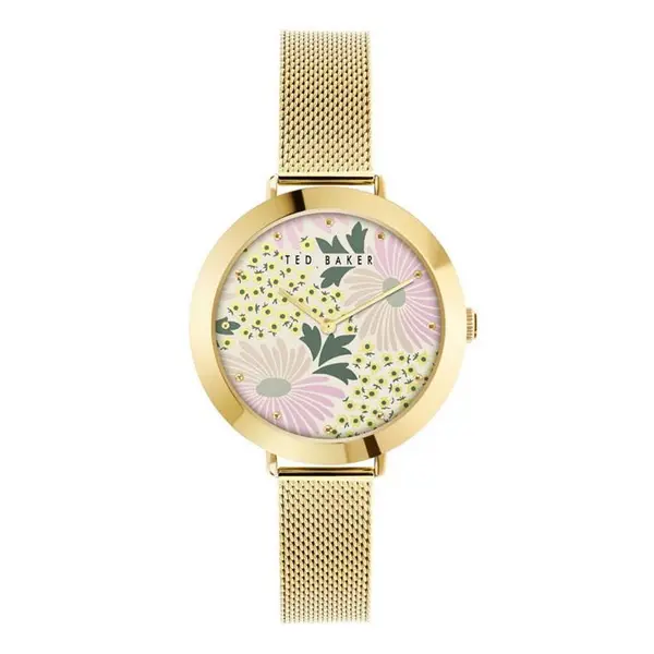 Image of Ted Baker Ladies Ammy Floral Watch One Size MultiColour and Gold 41464090000