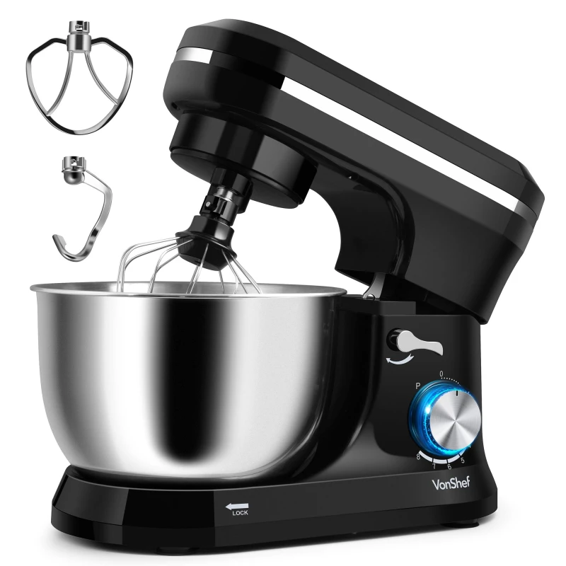 Image of Vonshef 1000W 4.5 Litre Stand Mixer - Black
