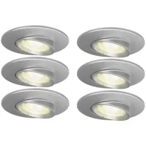 Image of 4LITE IP20 GU10 Fire-Rated Adjustable Downlight - Satin Chrome, Pack of 6