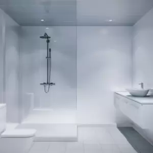 Image of Multipanel Classic Natural White Square Edge Shower Wall Panel 2400 x 900mm