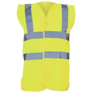 Image of Yoko Unisex Premium Hi-Vis Waistcoat Vest / Jacket (L) (Hi-Vis Yellow) - Hi-Vis Yellow