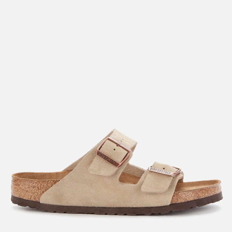 Image of Birkenstock Mens Arizona Sfb Suede Sandals - EU 46/UK 11.5 Beige Sandals male 951301 11.5