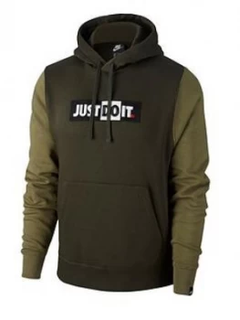 Image of Nike Just Do It Logo Hoodie - Green