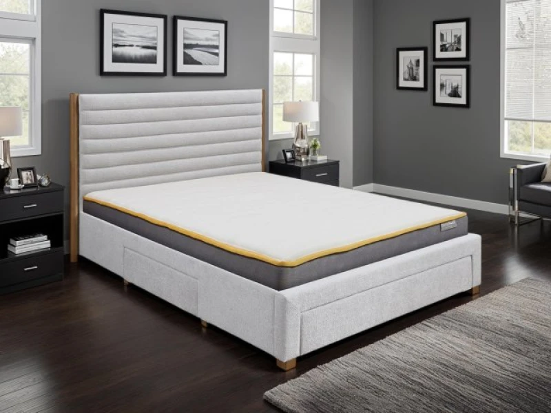 Image of Birlea Arabella Grey Fabric 3 Drawer Bed Frame - 5ft King Size