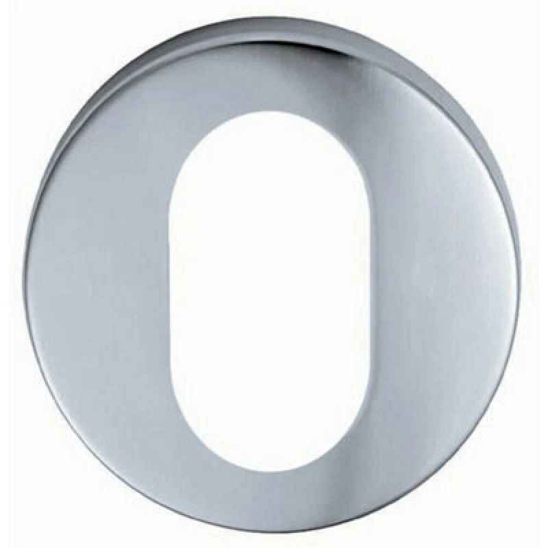 Image of Loops 52mm Oval Profile Open Escutcheon 8mm Depth Concealed Fix Satin Steel Metallics unisex