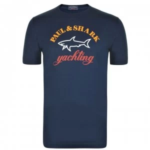 Image of Paul And Shark Logo T Shirt - Navy 013