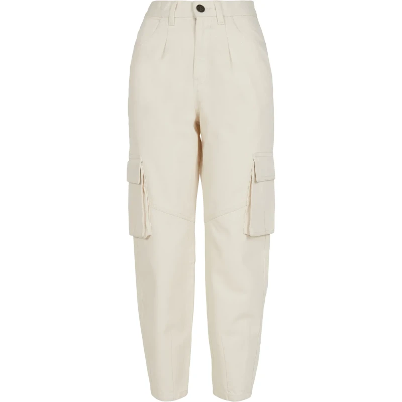 Image of Urban Classics Womens cargo pants Urban Classics balloon fit twill Blanc Female 29