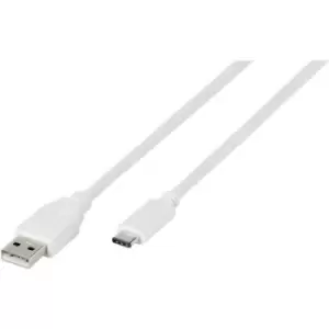 Image of Vivanco USB cable USB 2.0 USB-A plug, USB-C plug 1.20 m White 38756