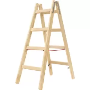 Image of Hymer 7141008 Timber Double Sided Step Ladder 2 x 4 Tread