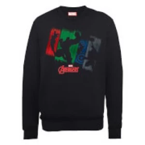 Image of Marvel Avengers Assemble Team Punch Out Sweatshirt - Black - M
