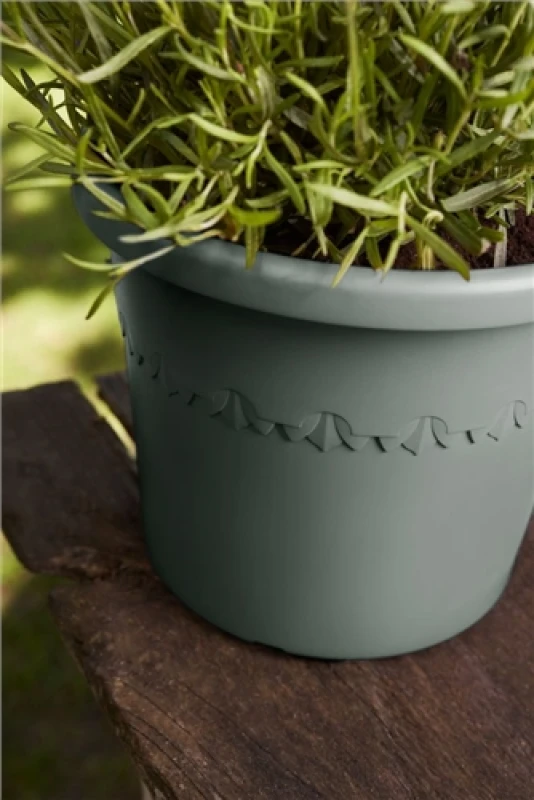 Image of Elho Algarve Cilindro 25cm - Thyme Green