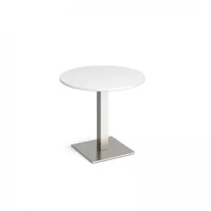Image of Brescia circular dining table with flat square brushed steel base