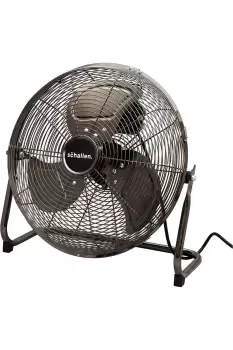 Image of Gunmetal Grey Black Metal High Velocity Cold Air Circulator Adjustable Floor Fan with 3 Speed Settings - 14"