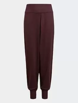 Image of Boys, adidas Aeroready Yoga Joggers, Dark Red, Size 7-8 Years