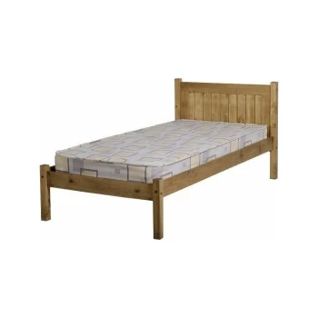 Image of Maya Pine Bed Solid Waxed Pine 3ft Single - Seconique