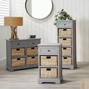 Image of Kendal 1-Drawer 2-Basket Storage Drawer Unit Grey
