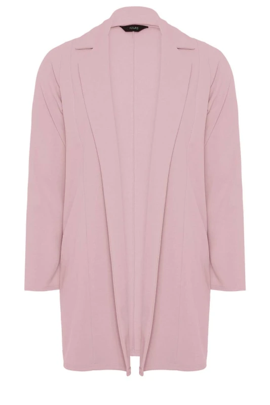 Image of Yours Womens Longline Blazer in Dusty Pink Size: 28 Dusty Pink Female 28