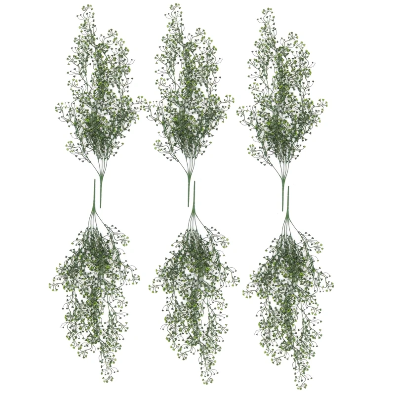 Image of N/A Pack of 6 x Hanging UV and Fire Resistant Artificial String Pearl Plant 75cm