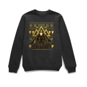 Image of Black Adam Gold Christmas Christmas Jumper - Black - 4XL