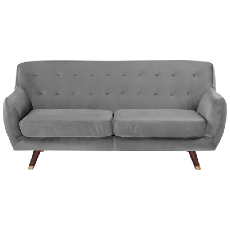 Image of Beliani Sofa 3 Seater Bodo Velvet Grey