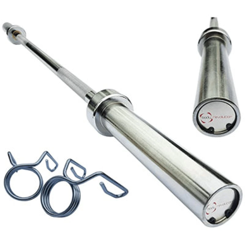 Image of Body Revolution Olympic Barbell Bar 4ft - 7ft - 4ft Silver unisex
