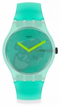 Image of Swatch NATURE BLUR Mint Green Silicone Strap Mint Green Watch