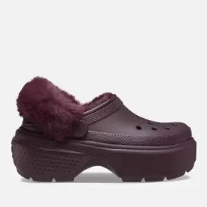 Image of Crocs Womens Stomp Lined Clogs - Dark Cherry - M4W5