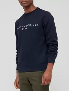 Image of Tommy Hilfiger Logo Sweatshirt - Desert Sky, Desert Sky, Size XL, Men