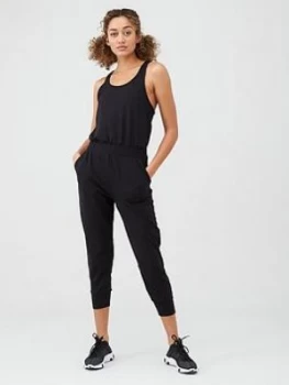 Image of Nike Yoga Jumpsuit - Black, Size S, Women